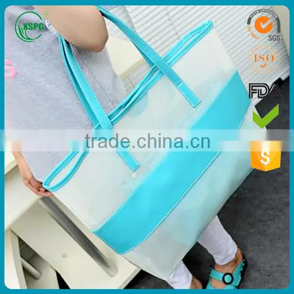 Promotioal Beautiful Pvc Button Closure Bag / Fashion Lady Bags