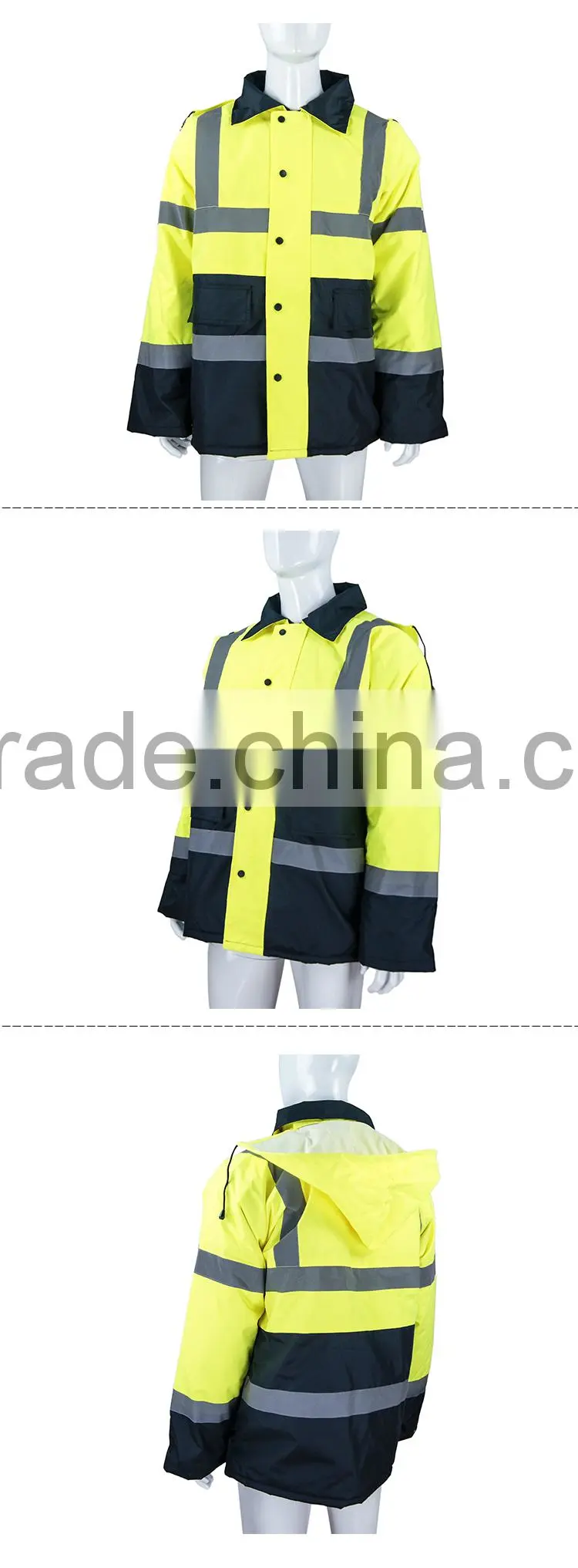 Cheap high visible road safety winter reflective jacket RF072