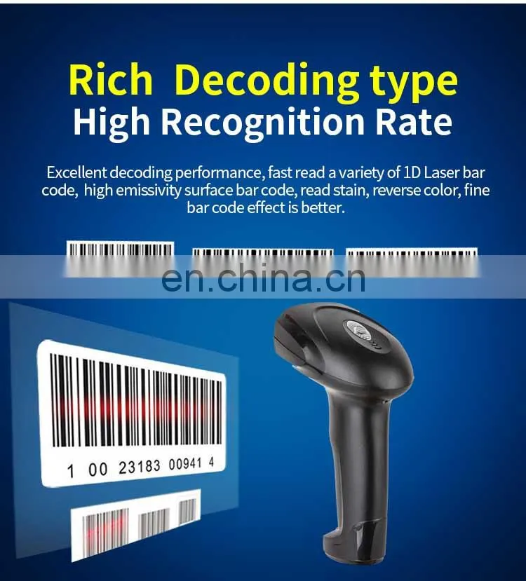 Wholesale BT Wireless 1D Laser Barcode Scanner USB BarCode Reader pos machine