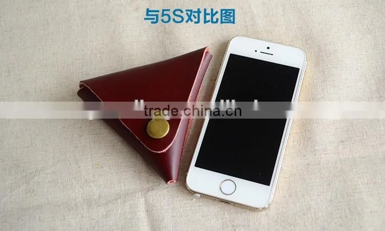 Guangzhou Wholesale Mini Convenient and Practical Genuine leather Coin Holder Purse with snap button