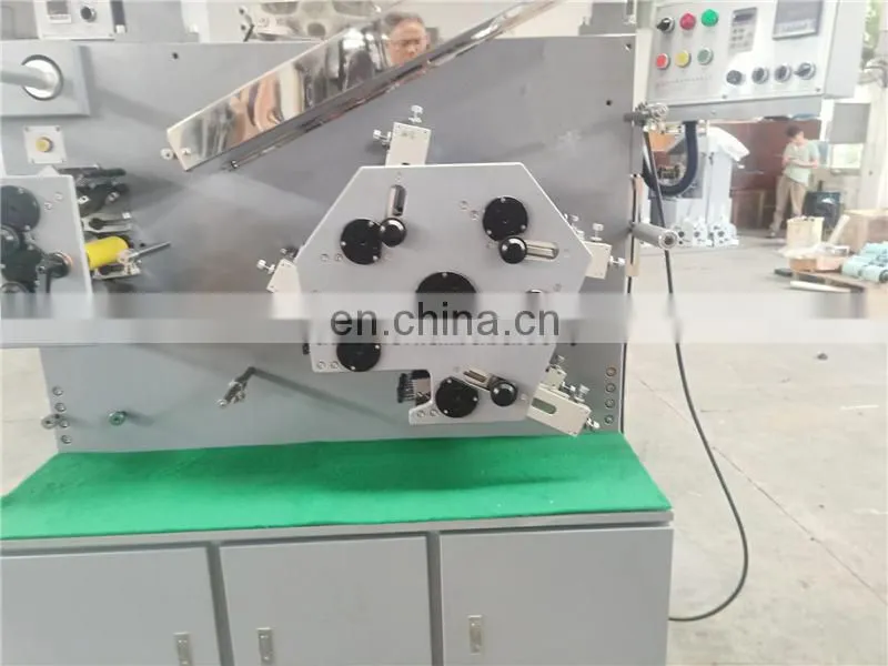 UGS42S double side coated nylon taffeta label flexo printer, barcode woven satin ribbon flexographic printing machine