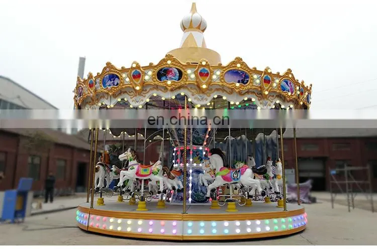 Outdoor amusement park carousel horse amusement machinery equipment carousel for sale