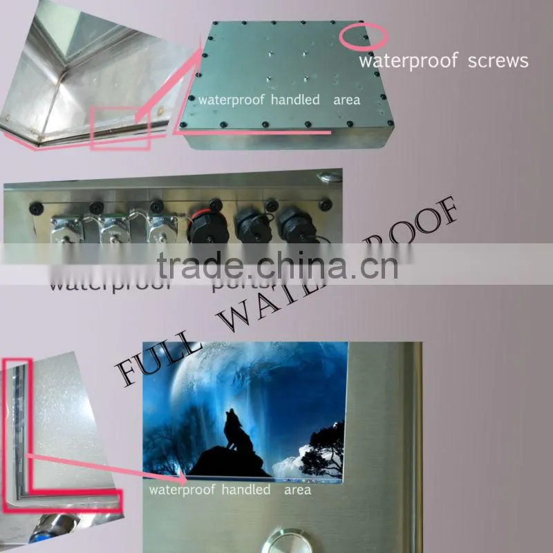 15inch ip65 full waterproof fanless wall mounting CAPACITIVE touch industrial sunlight readable computer PC OEM