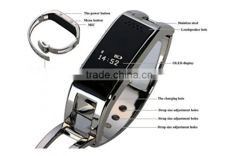 D8 Metal Gold Silver Hot Fitness Tracker Calorie Counter Sleep Monitor Watch Bluetooth Bracelet