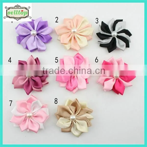 Cheaper mini hot sale 2.5cm organza ribbon flowers