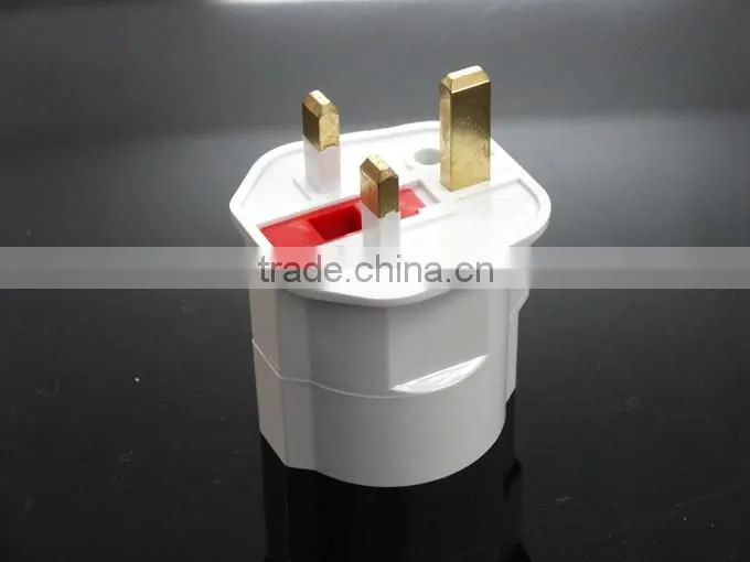 CE ROHS Approved HK UK Ireland Singapore Malaysia India Kuwait Bahrain Type G to Schuko Germany Type F plug travel adapter