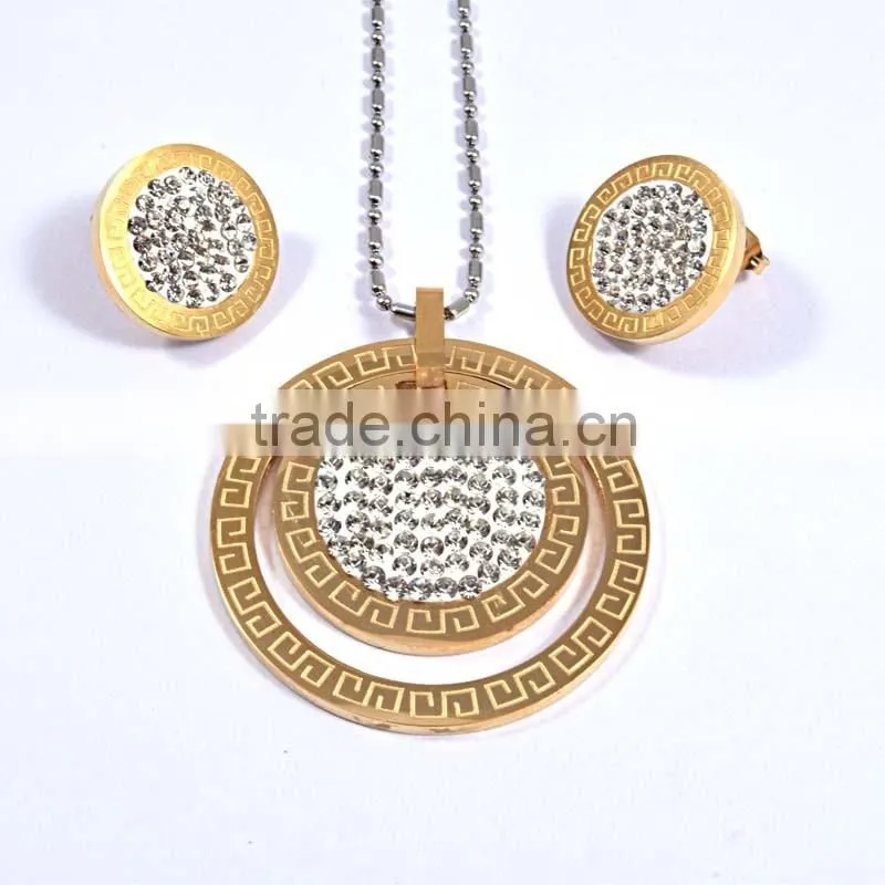 European Fashion Jewellery Gold Plated Fashion And Costume Jewelry Set