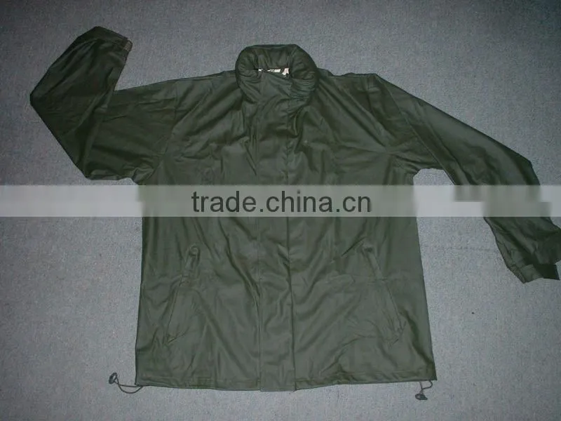 PU/ Rain Jacket With Invisible Attached Hood
