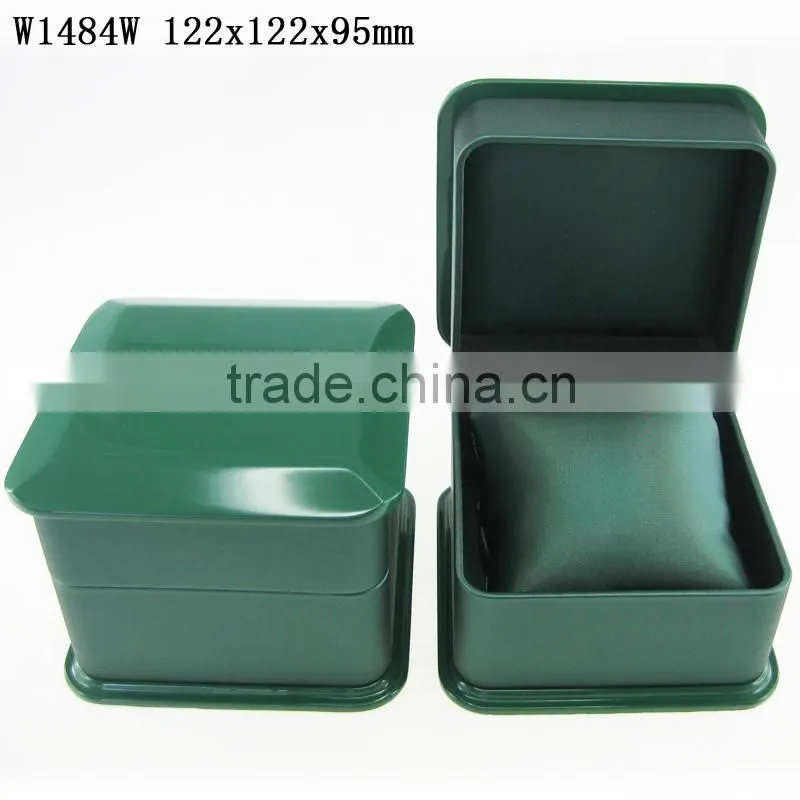 Luxury Lacquer Green Wooden Watch Gift Packaging Display Box Faux Leather lining