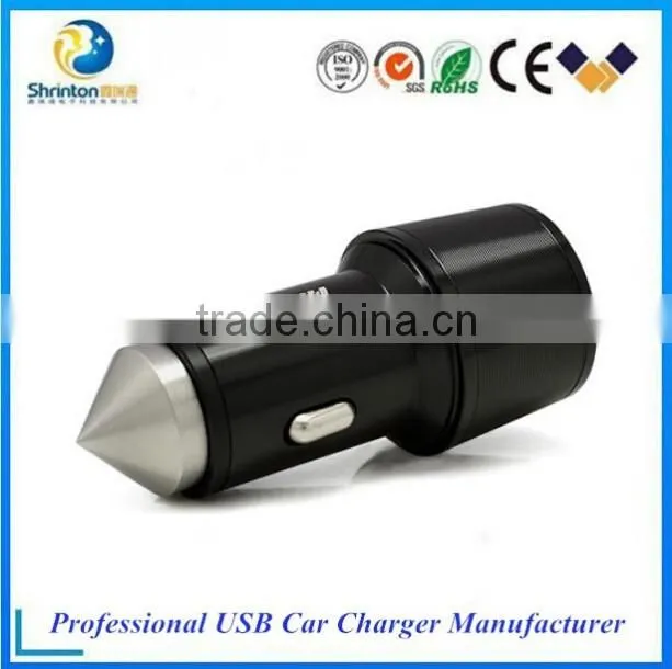Mobile USB car charger adapter 5V 1A/2.4A 2 Port