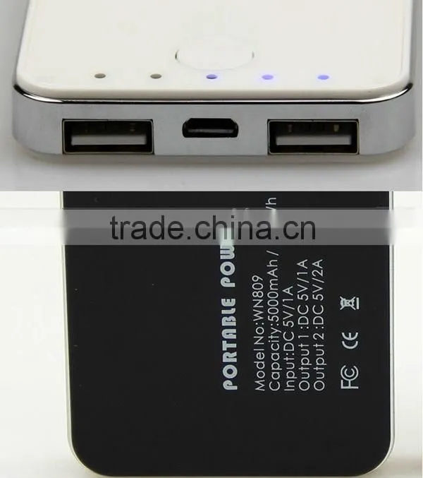 OBOE 5000mAh Slim Mobile Power Bank with dual outputs