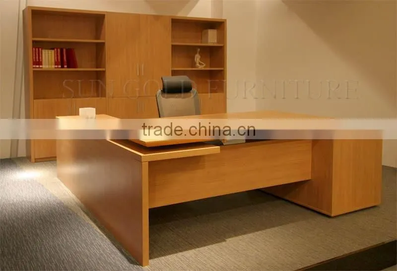 Modern luxury office u shape desks,computer table with bookshelf (SZ-ODB355)