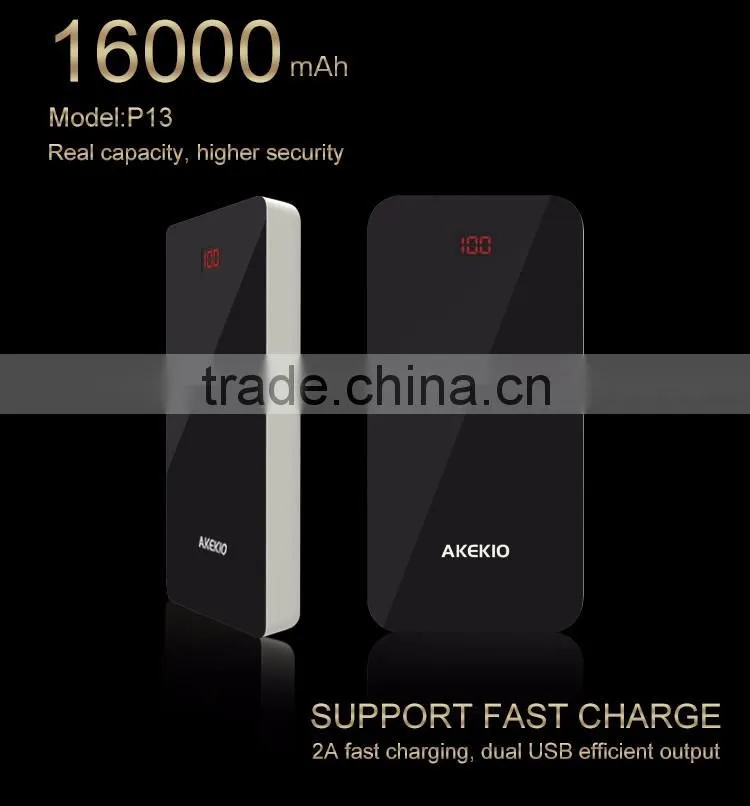 2016 factory supplier 16000 portable power bank charger for sony smartphone