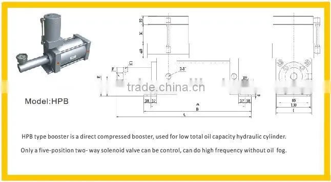 Hydro-pneumatic Booster System;Double action Hydro-Pneumatic Cylinder; boosting Cylinder HPNE Series Direct pressing design