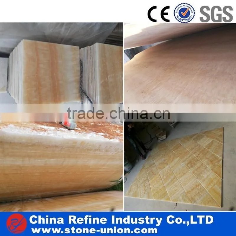 Translucent yellow onyx slabs
