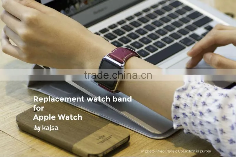 Original kajsa Neo Classic Collection Genuine Leather Watch Band Wrist Strap For 42MM Apple Watch MT-3967