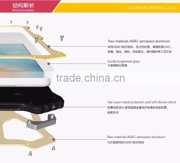 Original LOVE MEI MK2 Series Aluminum Flip Leather Kids Protective Back Cover Case For iPad Mini 1/2/3 TB-0153