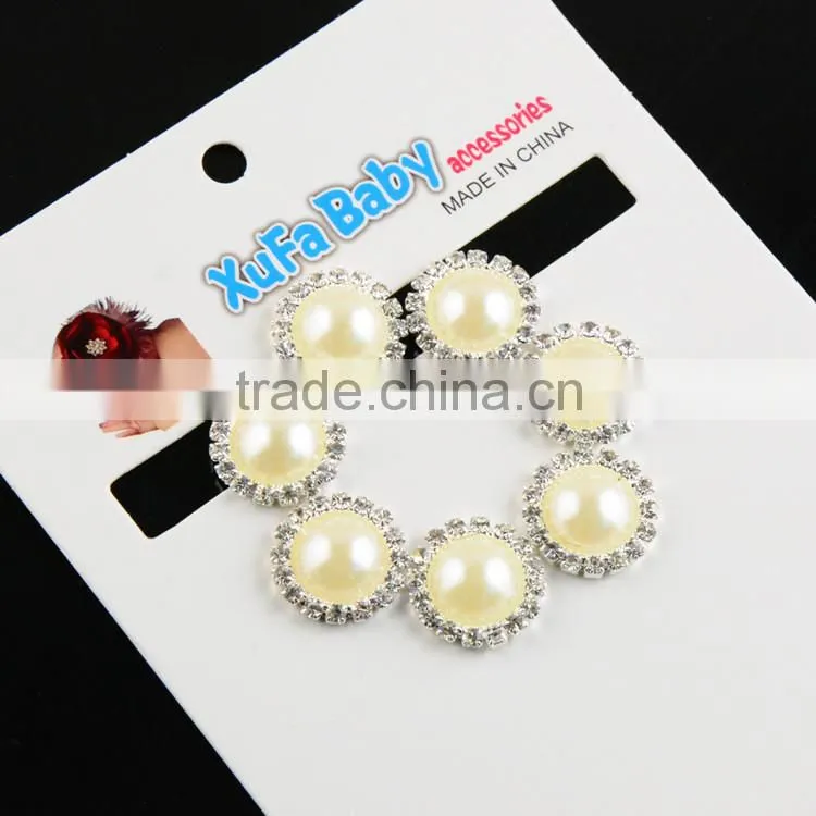14MM to 22MMM in Stock tWholesales Colorful Silver Plated Alloy Pearl Crystal Rhinestone Button For Jewelry Garment Accessory