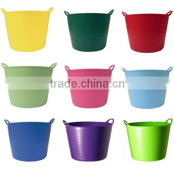 flexible plastic bucket,garden bucket,colorful bucket