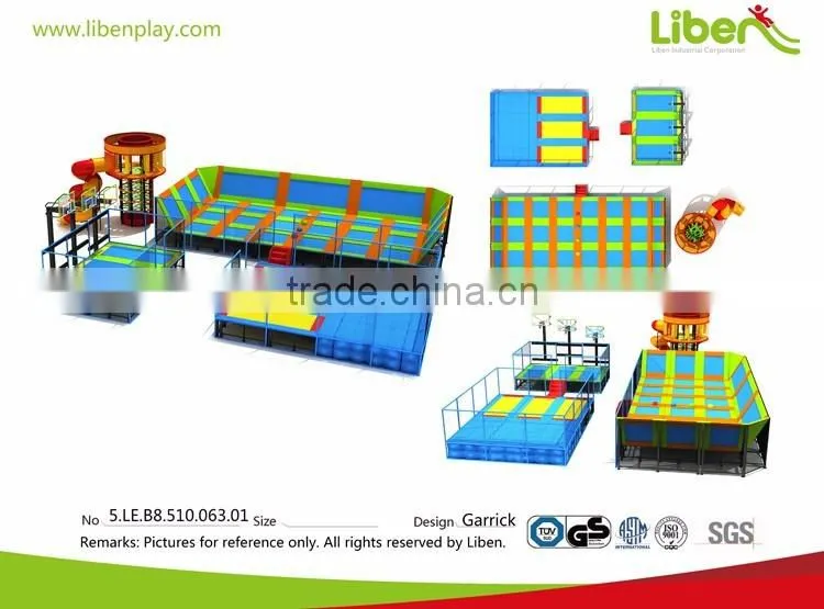 With Spider Tower Blue Color Safe High Quality Big Commercial Trampoline For Adults Indoor Trampoline Park