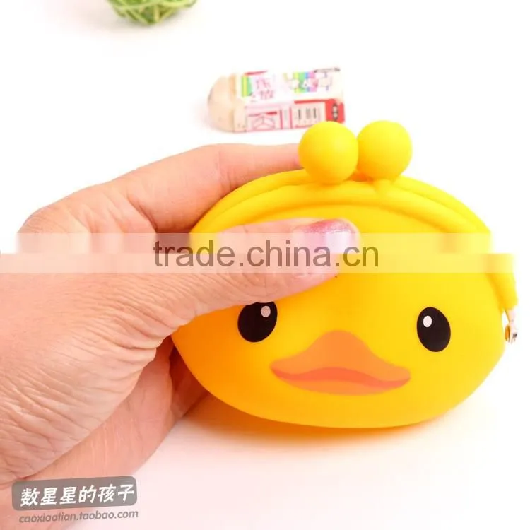 Silicone Wallet with Duck Picture on It for Coin Keys holder Case