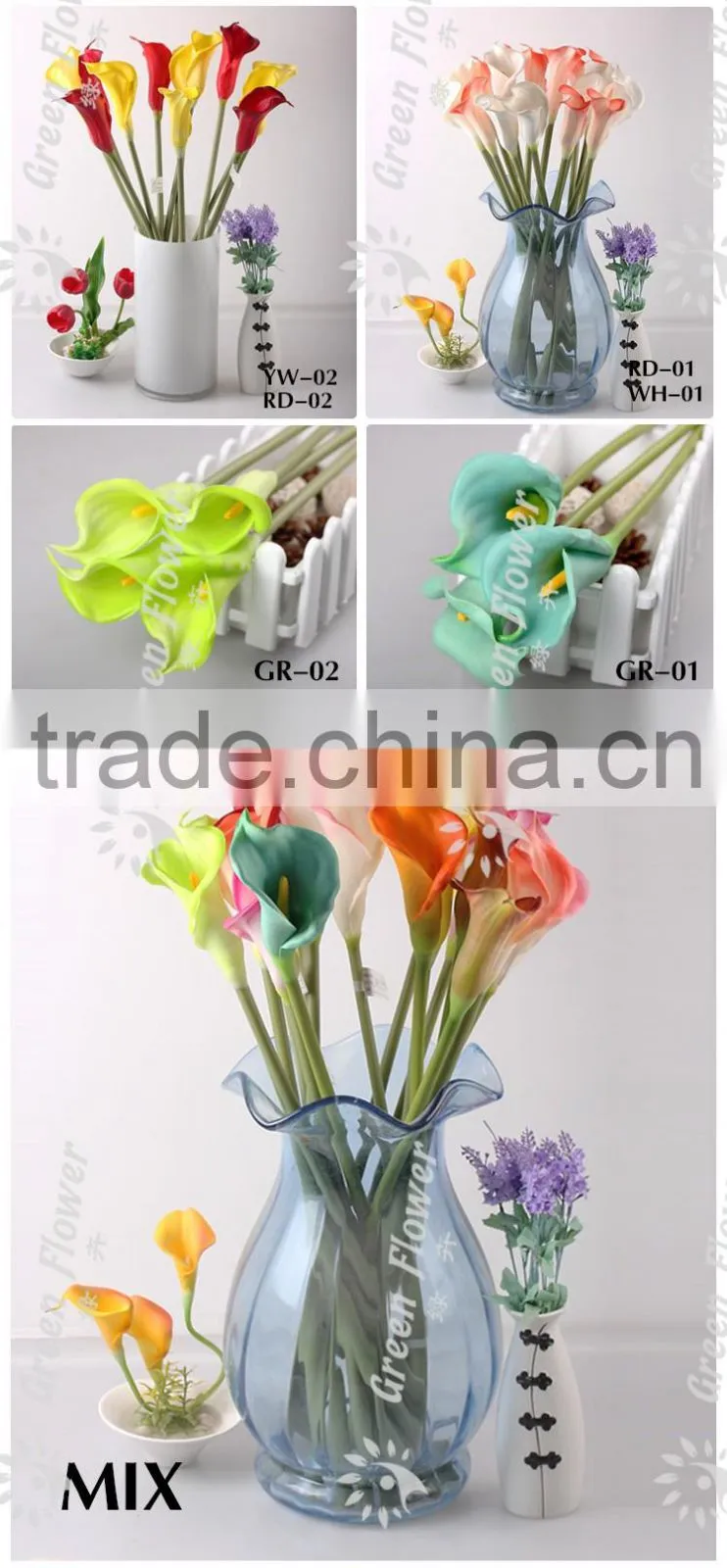 2016 wholesales Calla Lily Real Touch PU Artificial Flowers for Home Wedding Party Decorations