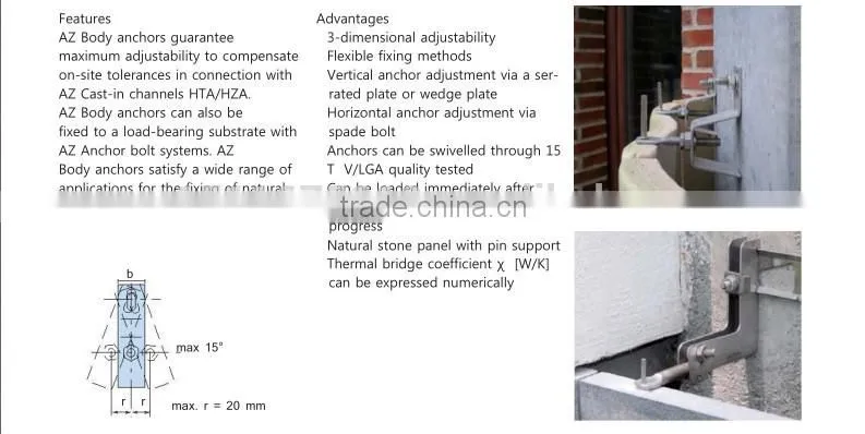 stainless steel angle brackets for wall cladding