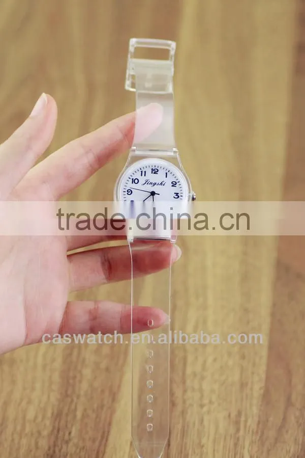 Fashion transparent plastic quartz watch