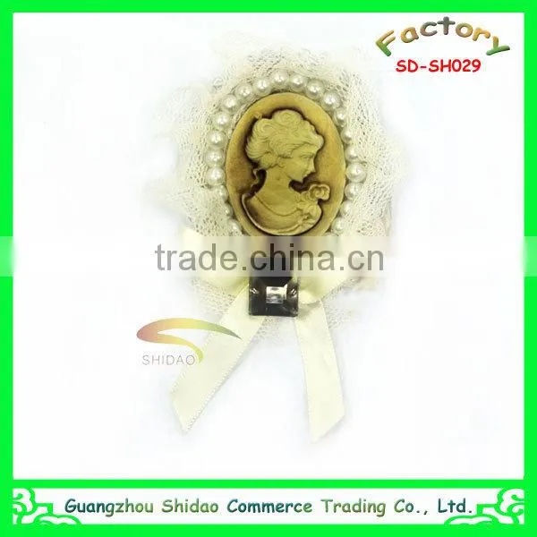 Flower lace chiffon trimming accessory high decoration wedding bridal chiffon flower hair accessories decoration