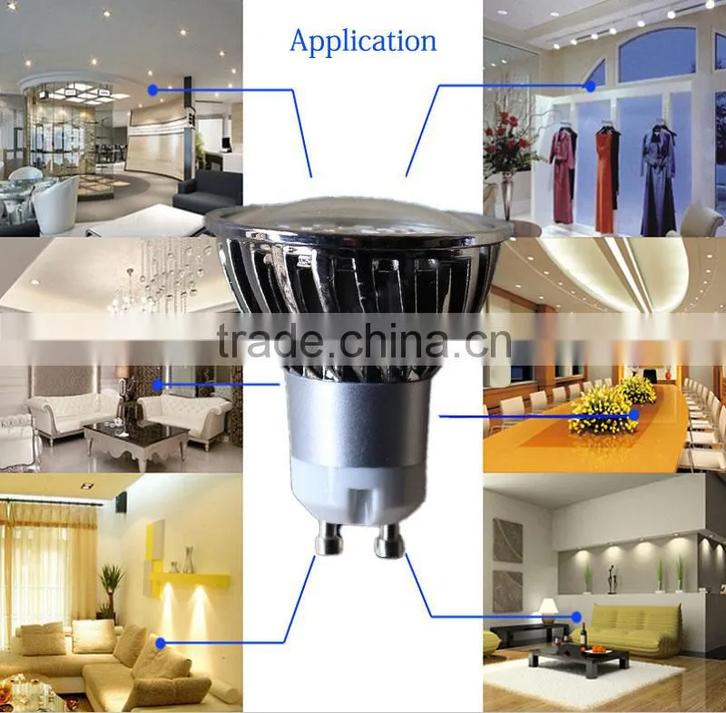 China Supplier 160Degree RoHS CE GU10 Aluminum Cover Spot LED 6W Indoor