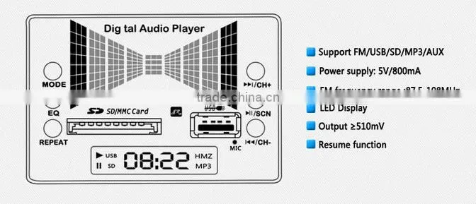 pcb in china mp3 player module recordable music module
