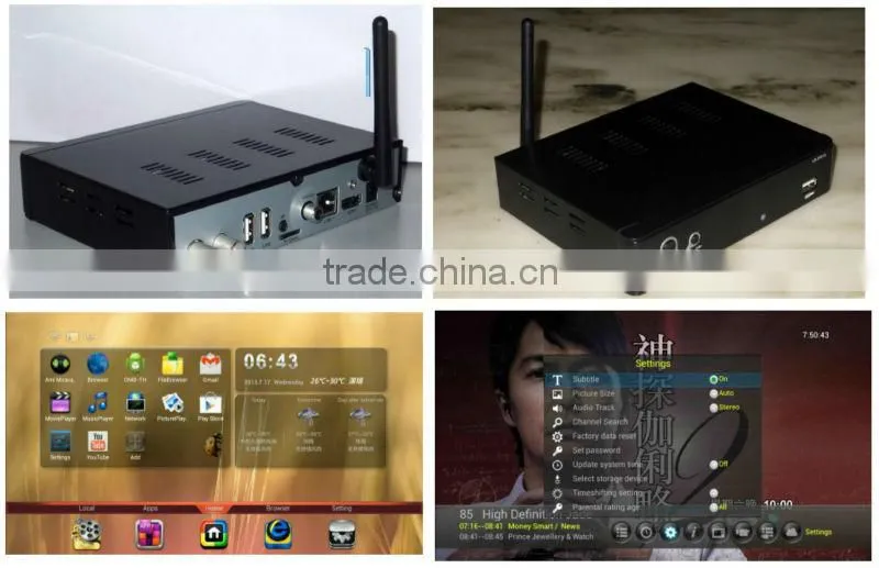Dule Core Android TV Box DVB-S2 Media Center Player Support Wifi