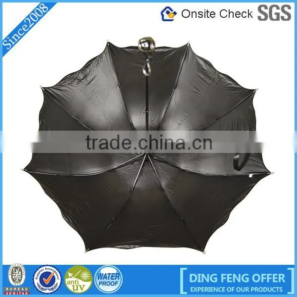 Durable Uv protect black metal wholesale big folding umbrella