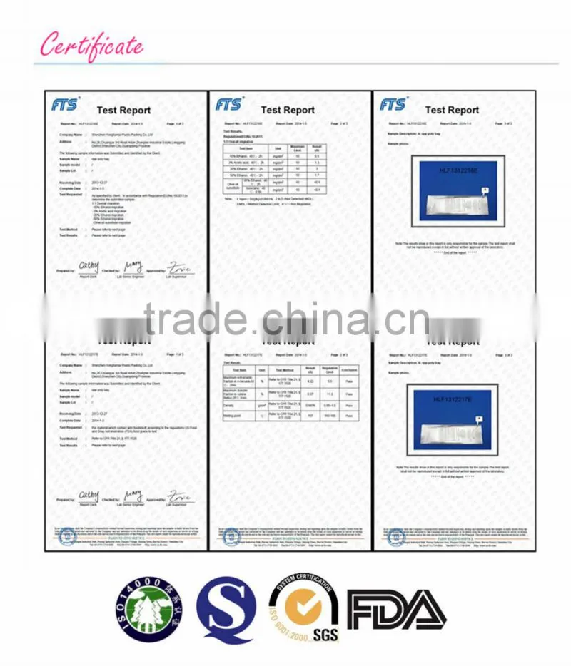 al foil bag food grade plastic metal zipper bag
