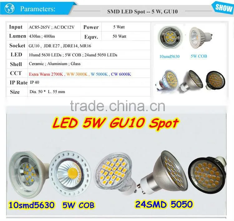 MR11 smd spotlight 12ps 5050