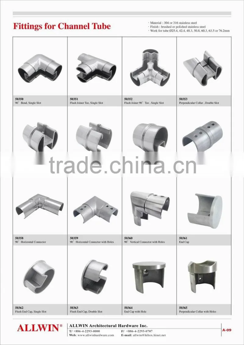Stainless Steel Vertical 90 Degree Slot Tube Connector