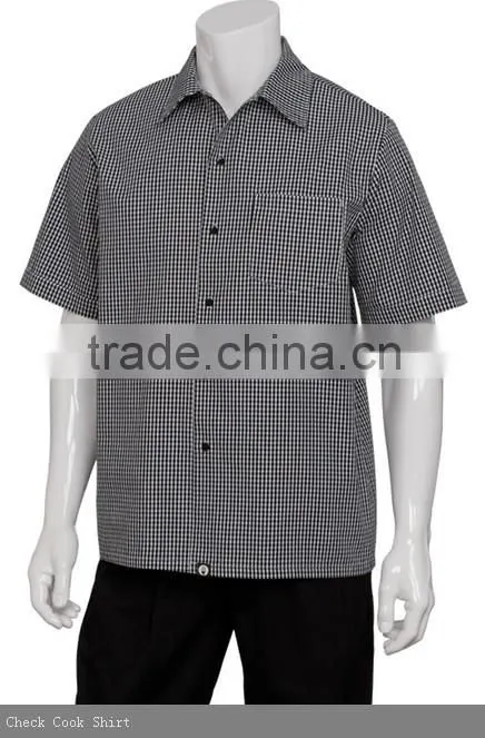 Chef Uniform Black and White Check Shirt