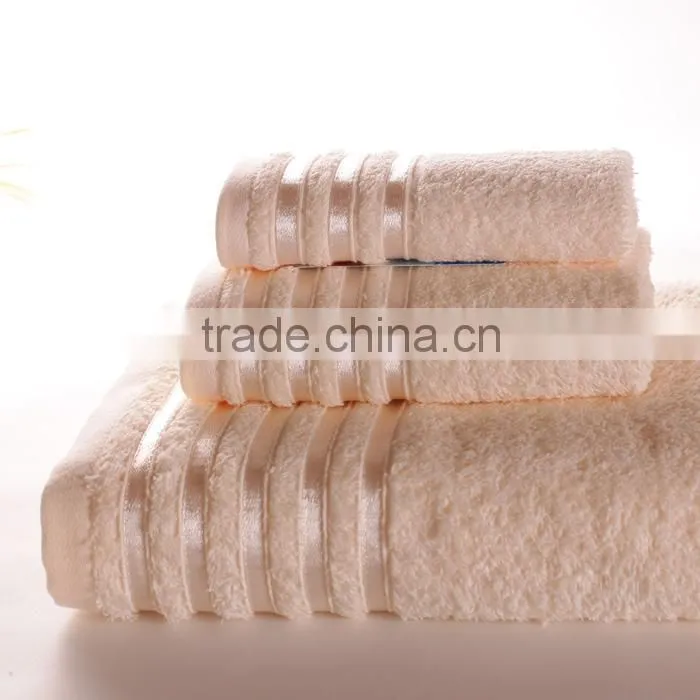 eco-friendly economy wholesale orange red color bath towel set