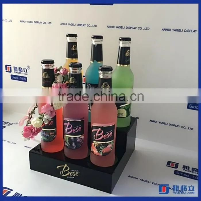 2016 factory directly acrylic wine bottle display / 6 bottle circle hole acrylic wine display holder