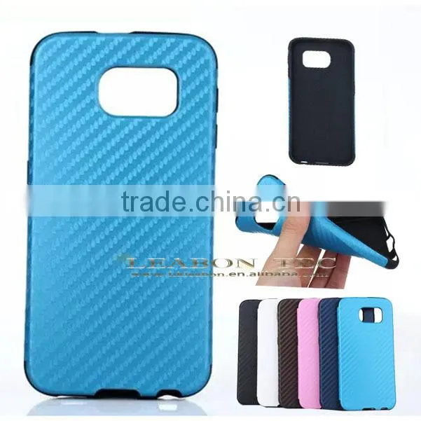 high quality ultrathin carbon fiber style Soft TPU Back Cover Case For Samsung Galaxy S6