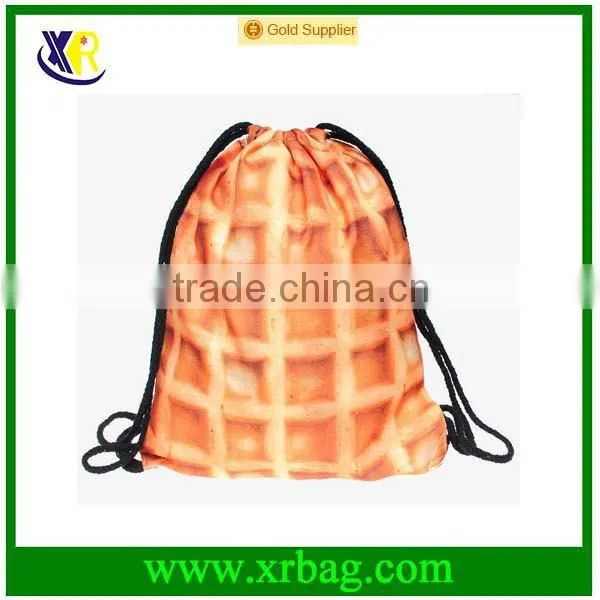 Donut Printing 3D Printing Shopping Bags Fashion Design Gym Sack Drawstring Bag