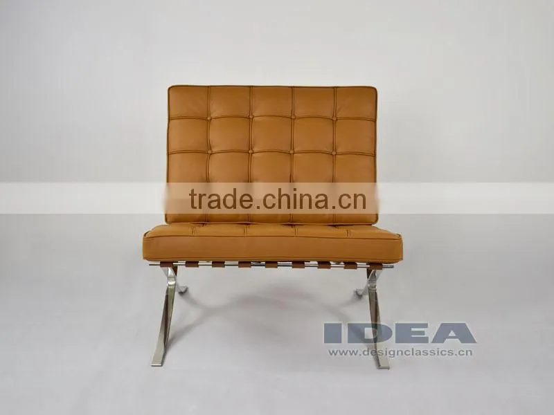 DC2001 Replica Mies Van Der Rohe Barcelona Chair - Light Brown