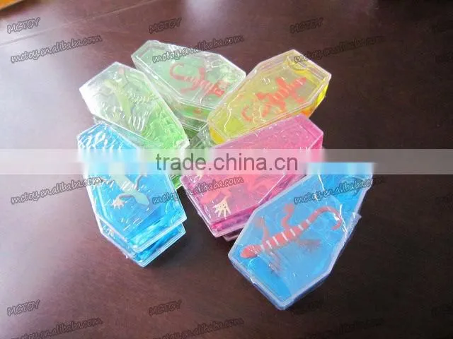 Factory supplier wholesale Crystal Coffin putty with dinosaur frog spider lizard alien 24pcs/box a variety of colors