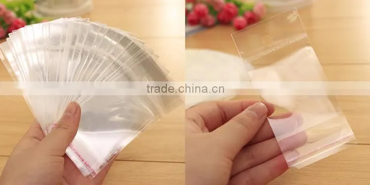 YASON small gift/ toy packing pouches with opp header transparent pounches with tear notch and hanged header pp bag with header
