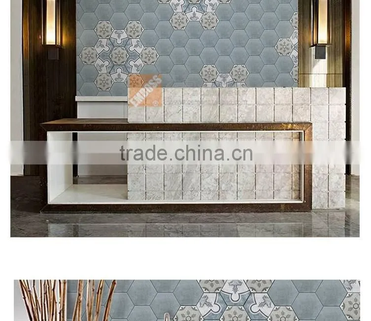 100*200*175mm hexagon mosaic tile poecelain floor tile kitchen bathroom wall tile