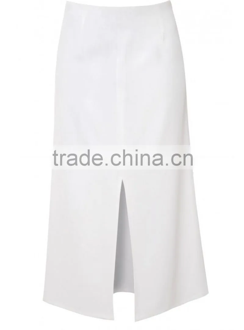 Hot Sale Zip Back Midi White Skirt for women