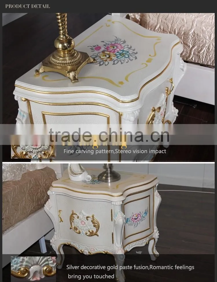 luxury european furniture - baroque antique solid wood bedstand-Monarchy furniture