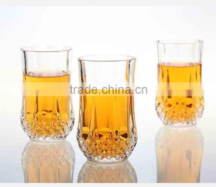 Machine made fashional shape 330ml whiskey glass