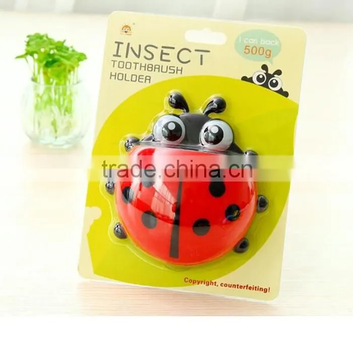 Wholesale ladybug toothbrush holder with wall suctions