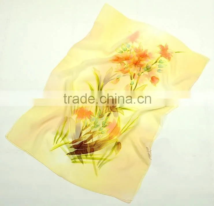 Customize digital printed chiffion scarf 100% silk scarves NO MOQ